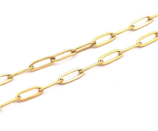 Kaufen Sie Perlen in der Schweiz goldene Stahlkette 12x4mm (50cm)