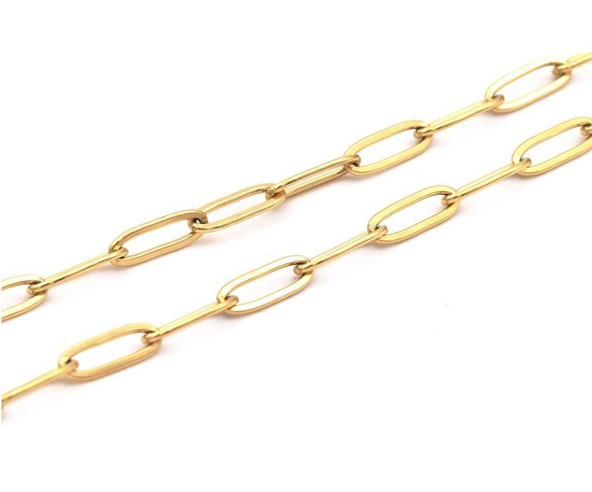 goldene Stahlkette 12x4mm (50cm)