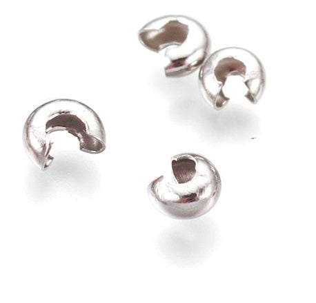 Kaufen Sie Perlen in der Schweiz Edelstahl Quetschperlenabdeckungen 4mm (5)