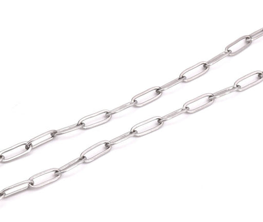 Kaufen Sie Perlen in der Schweiz Büroklammerkette 12x4mm Stahl (50cm)