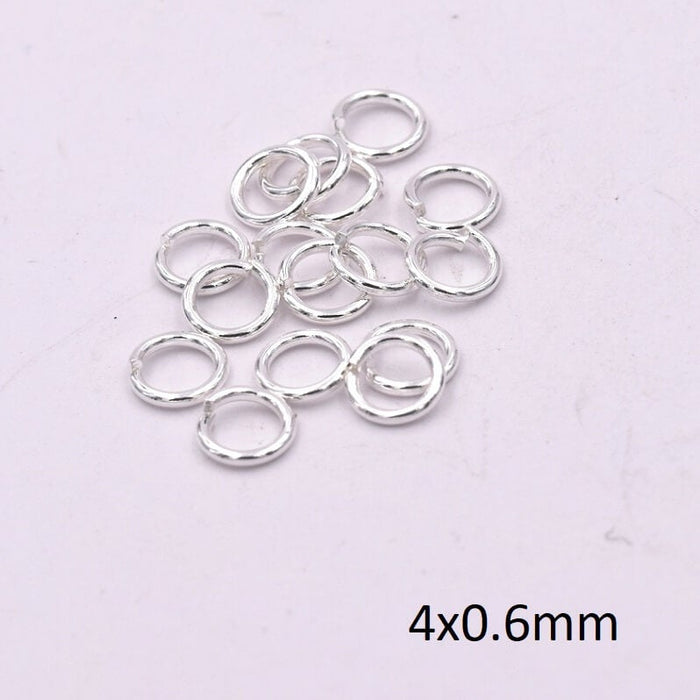 Anneau de Jonction Acier Inoxydable Argent 4x0.6mm (10)