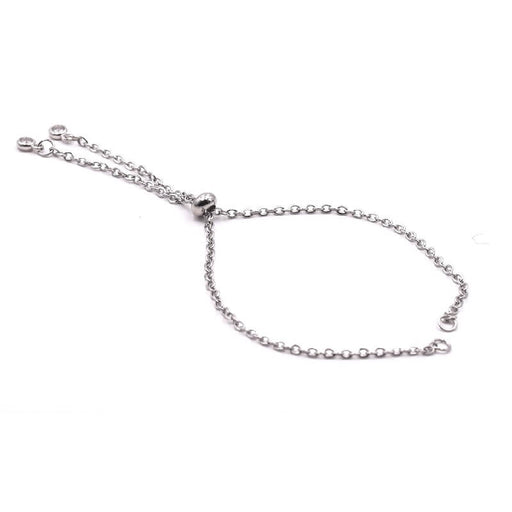 Kaufen Sie Perlen in der Schweiz Kette für verstellbares Armband Rolo Mesh - Edelstahl 2x13cm (1)