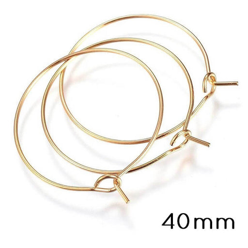 Kaufen Sie Perlen in der Schweiz Creolen - Goldene Edelstahl Ohrringe 40mm-0.7mm (4)