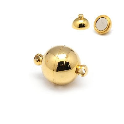 Kaufen Sie Perlen in der Schweiz Magnetverschluss Rund Edelstahl Gold 15x10mm (1)