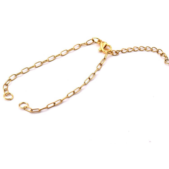 Chaîne Maille Trombone Pour Bracelet Acier Doré 15cm (1)