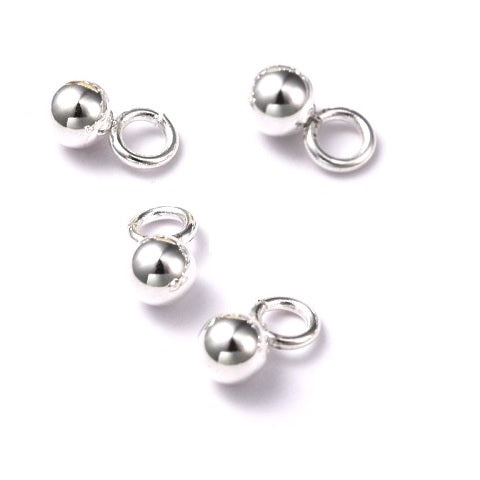 Kaufen Sie Perlen in der Schweiz Runde Pendelkugel Anhänger Edelstahl Silber 3mm (4)