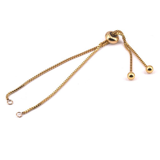 Kaufen Sie Perlen in der Schweiz Verstellbares Kettenarmband Edelstahl Gold - 2x12cm (1)