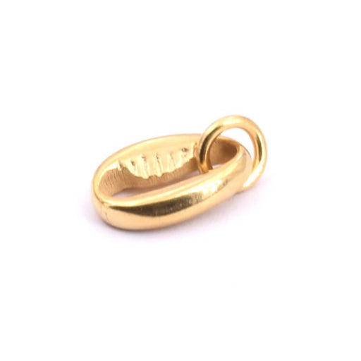 Achat Pendentif cauri acier inoxydable doré avec anneau 11x7.5mm (1)