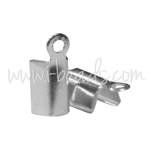 Pinces lacet métal finition argenté 3x7mm (10)