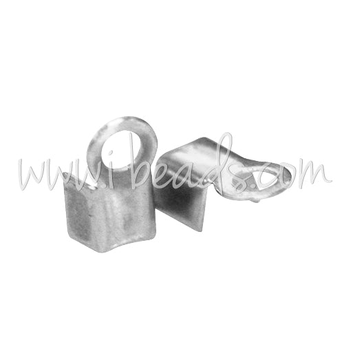 Pinces lacet métal finition argenté 2.5x4mm (10)