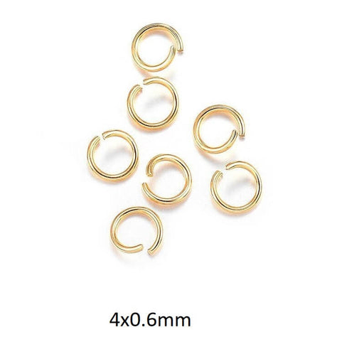 Kaufen Sie Perlen in der Schweiz Biegeringe Gold Edelstahl 4x0.6mm (40)