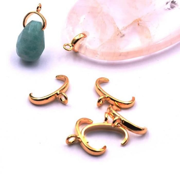 Bélière pour pendentif métal doré 10mm (10)