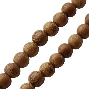 Achat Perle ronde bois de robles sur fil 8mm (1)