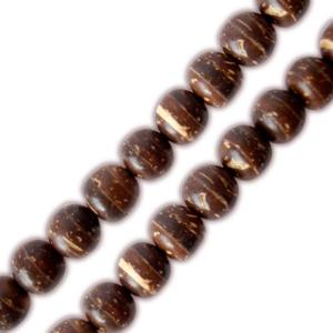Kaufen Sie Perlen in der Schweiz Perlenstrang rund braun aus coco-holz 8mm (1)