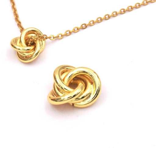 Kaufen Sie Perlen in der Schweiz Anhänger Knoten 3 Ringe Gold Qualität 13x6mm 2.5mm Loch (1)