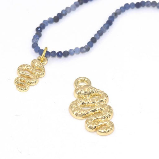 Kaufen Sie Perlen in der Schweiz Schlangenanhänger 26x9mm Glatte Goldene Qualität (1)