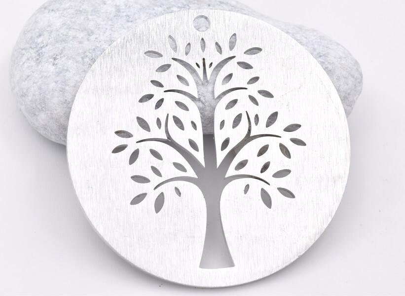 Pendentif Rond Arbre de Vie Aluminium 5cm (1)