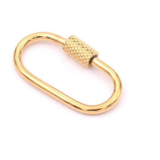 Kaufen Sie Perlen in der Schweiz Verschluss Schraube Mutter Verbinder Schmuckanhänger Edelstahl Gold 25x14mm (1)
