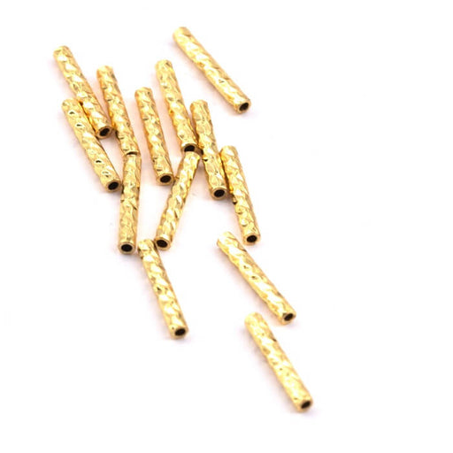 Kaufen Sie Perlen in der Schweiz Rohrperlen Zylinder Goldene Qualität 10x1.5mm - Loch: 0.5mm (10)