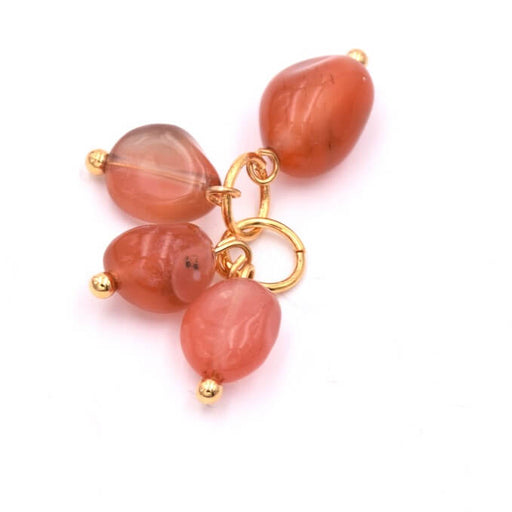 Kaufen Sie Perlen in der Schweiz Nugget Perlen Charms Orange Achat 5–10 mm – fein vergoldeter Ohrstecker (4)