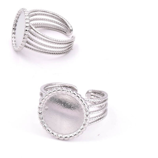 Kaufen Sie Perlen in der Schweiz Ring Edelstahl verstellbar für Cabochon 12mm (1)