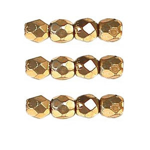 Kaufen Sie Perlen in der Schweiz Glasschliffperlen Coated Golden 3mm (30)