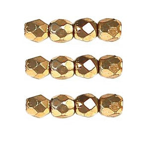 Achat Perles Facettes de Bohème Coated Golden 3mm (30)