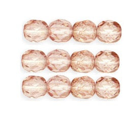 Perles Facettes de Bohème Crystal Transparent Topaz Pink 4mm (100)