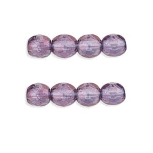 Kaufen Sie Perlen in der Schweiz Glasschliffperlen Luster Transparent Amethyst 4mm (50)