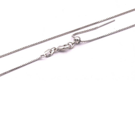 Kaufen Sie Perlen in der Schweiz Halskettenkette Fein Quadrat 1mm Platiniert 44cm (1)
