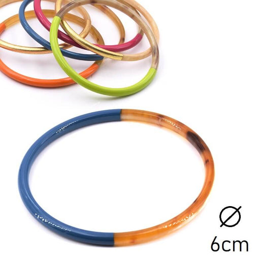 Bracelet jonc corne bleu 60-63mm - Epaisseur : 3mm (1)