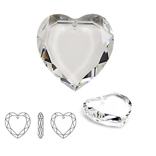 Kaufen Sie Perlen in der Schweiz Herzanhänger 6225 Flaches Herz Kristall - 28mm (1)