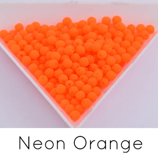 Perle ronde de Bohème neon orange 3mm (30)