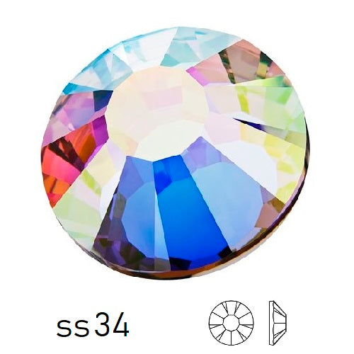 Kaufen Sie Perlen in der Schweiz Flatback Preciosa Crystal AB ss34-7.05mm (12)
