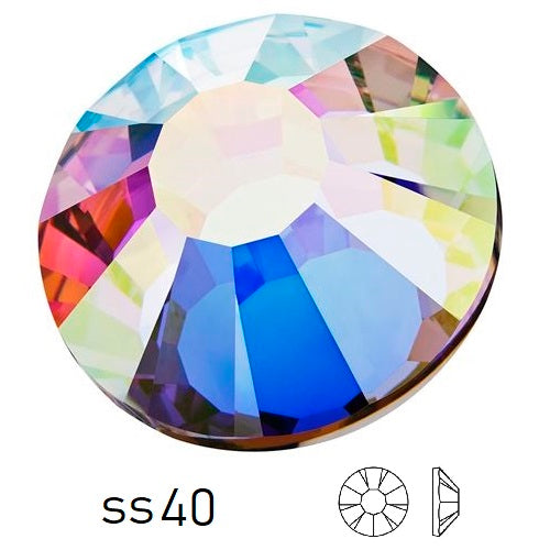 Kaufen Sie Perlen in der Schweiz Flatback Preciosa Crystal AB ss40-8.5mm (6)