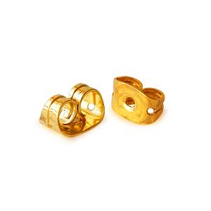 Kaufen Sie Perlen in der Schweiz Ohrstecker-Verschlüsse Goldfarben 6x4.5mm (10)