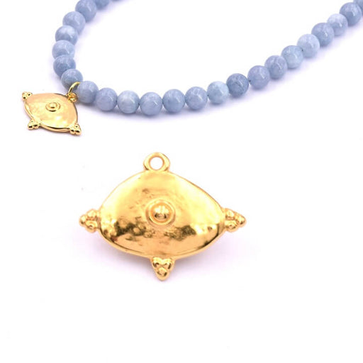 Kaufen Sie Perlen in der Schweiz Ethnische Perlen oval Anhänger Flash Gold 24x16mm (1)