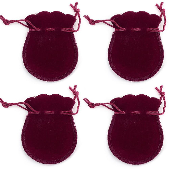 Pochettes Forme Bourse Polyester Bordeaux 9x7mm (4)