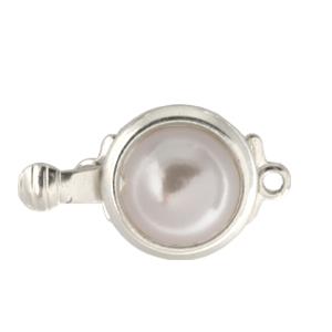 Achat Fermoir perle métal finition plaqué argent 14mm (1)