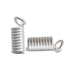 Embouts ressort métal couleur argent 11x4mm (10)