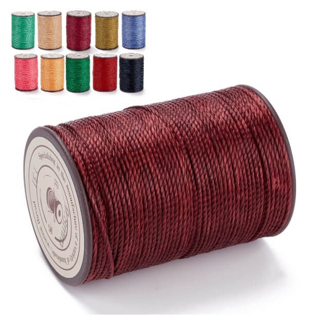 Cordon Polyester Torsadé Ciré Brésilien Brun Violet 0.8mm - Bobine de 50m (1)