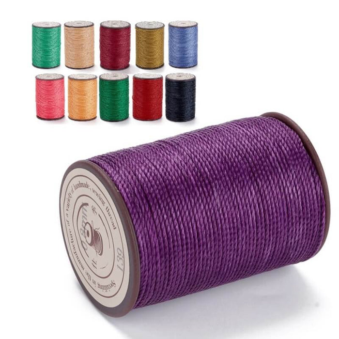 Cordon Polyester Torsadé Ciré Brésilien Violet 0.8mm - Bobine de 50m (1)