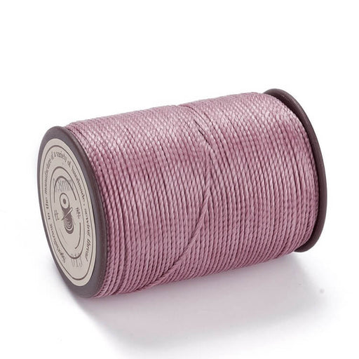 Kaufen Sie Perlen in der Schweiz Kordel aus gewachstem Polyester gedreht lila rosa 0.8mm -50 m (1)
