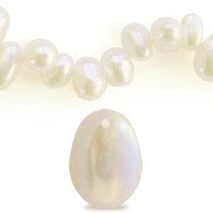 Kaufen Sie Perlen in der Schweiz Süsswasser durchbohrter perlenstrang weiss 8mm (5 perlen)