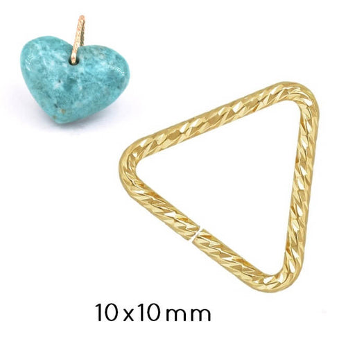 Kaufen Sie Perlen in der Schweiz Dreieck Anhänger Klemmschlaufe Gold Filled geriffelt 10x10mm (1)