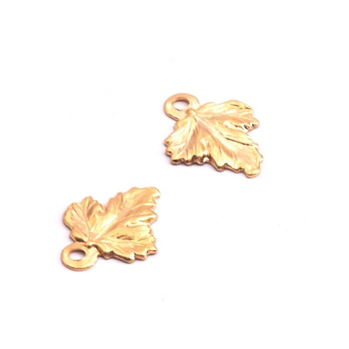 Mini Charm Breloque en Forme de Feuille Gold filled 10x8mm (2)