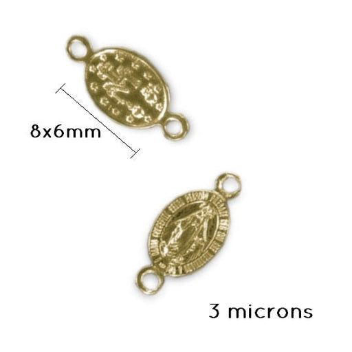 Kaufen Sie Perlen in der Schweiz Winziger Steckverbinder oval jungfräulich vergoldet 3 Mikron 8x6mm (1)