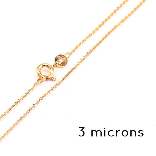 Kaufen Sie Perlen in der Schweiz Forçat dünne Kette Halskette 1 x 0,8 mm vergoldet 3 Mikron 40 cm (1)
