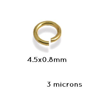 Kaufen Sie Perlen in der Schweiz Biegeringe Vergoldet 3 Mikron - 4.5x0.8mm (5)