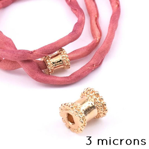 Kaufen Sie Perlen in der Schweiz Rohrperle Ethnisch Vergoldet 3 Mikron 6x5mm - Loch: 1.5mm (1)